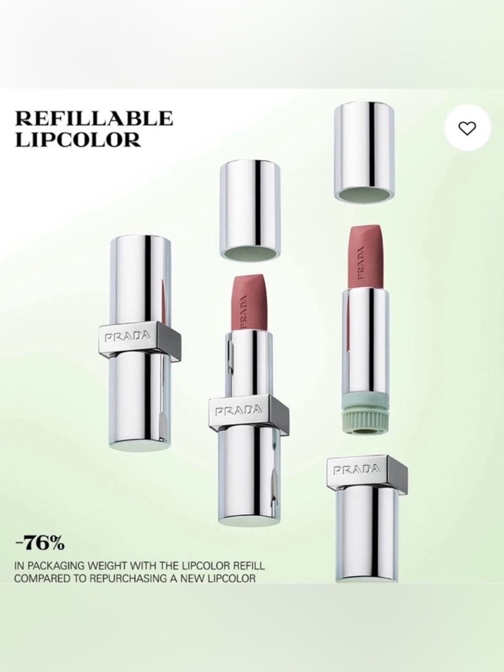 Prada Monochrome Hyper Matte 077 Arancio Lipstick Refillable Magnetic Case - Picture 4 of 15